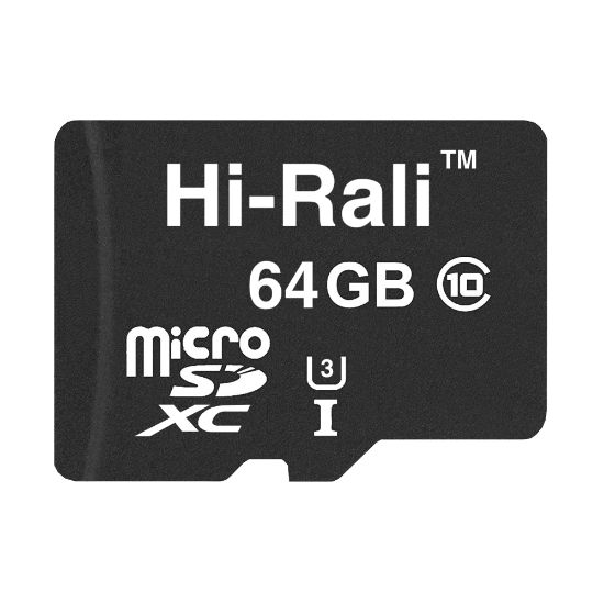  Зображення Карта пам`ятi MicroSDXC 64GB UHS-I/U3 Class 10 Hi-Rali (HI-64GBSDU3CL10-00) 